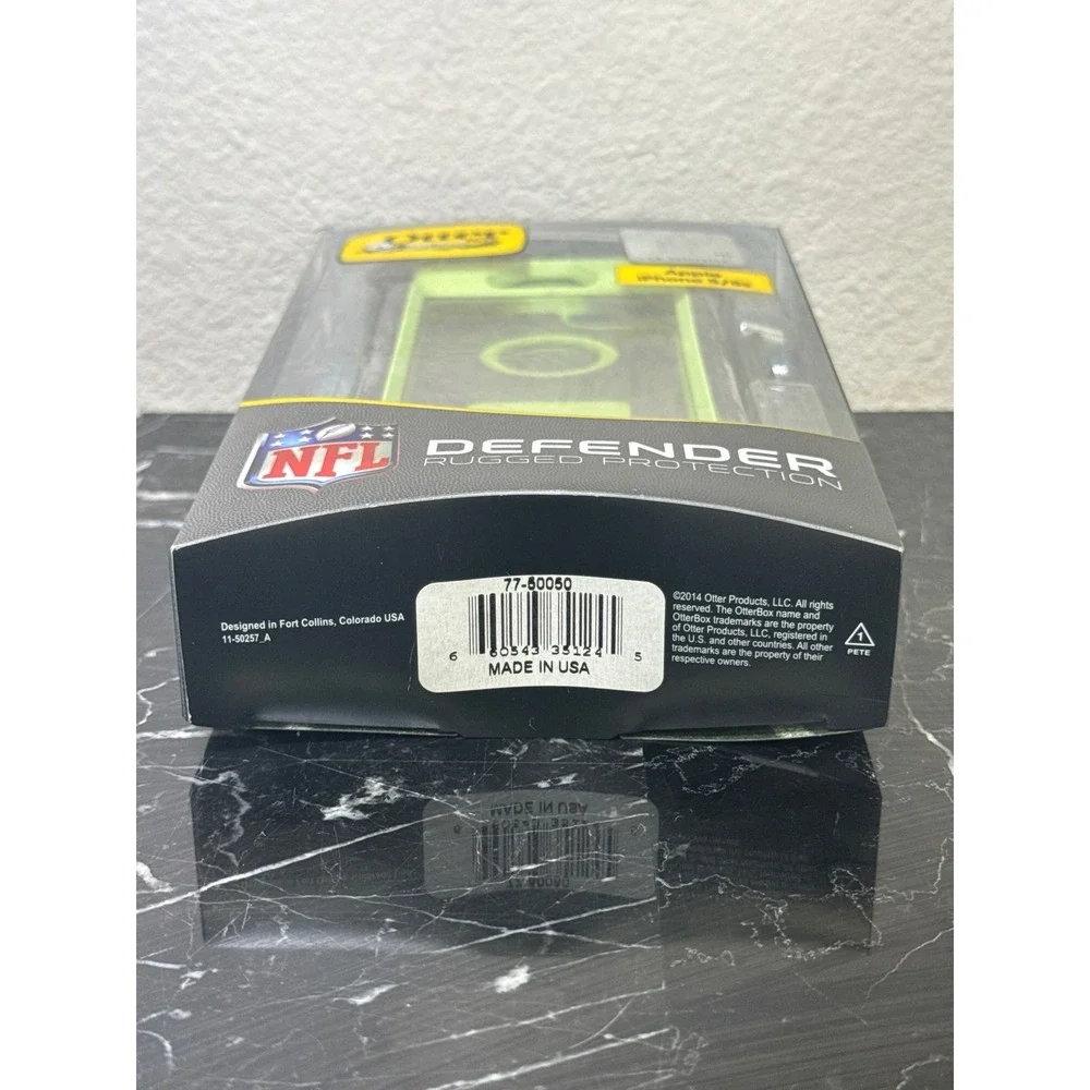 OtterBox Defender Series Case‎ for Apple iPhone 5 5s Neon Green Black NFL Rugged